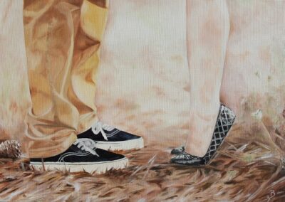 Trouver chaussure à son pied (50x73) Huile - 375€