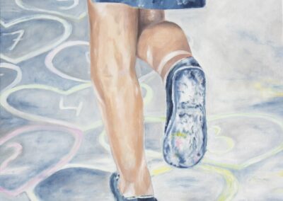 Jouer (50x50) Huile sur toile - réservée-